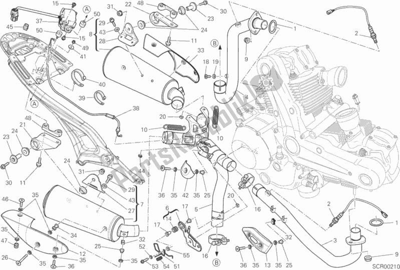 Toutes les pièces pour le Système D'échappement du Ducati Monster 795 ABS Corse Stripe CHN-Thailand 2015